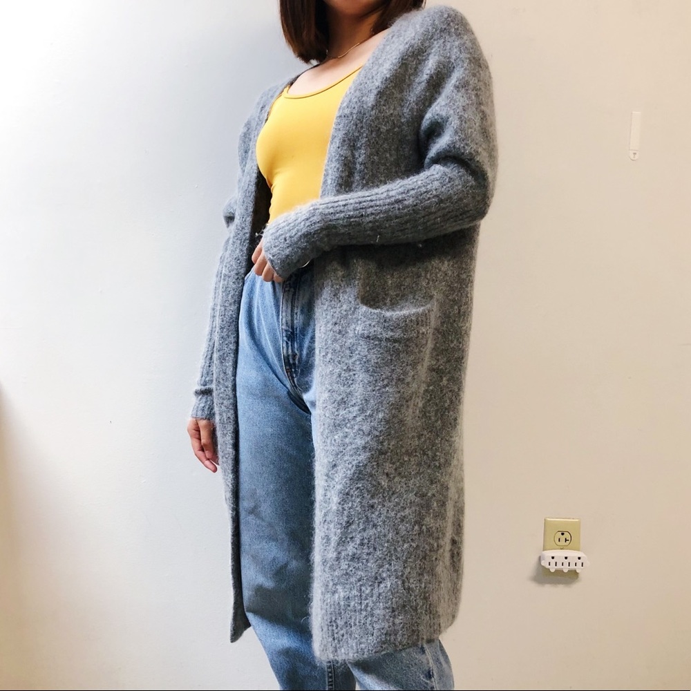 Acne Studios Raya Mohair cardigan in grey melange